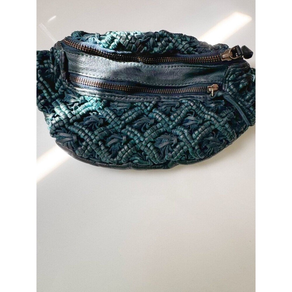 Latico Annie Belt Bag Leather Teal Woven Bag also wear as Sling Bag, Crossbody - Picture 4 of 13